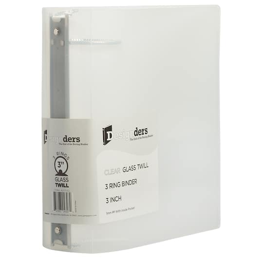 JAM Paper 3" Glass Twill Plastic 3-Ring Binder